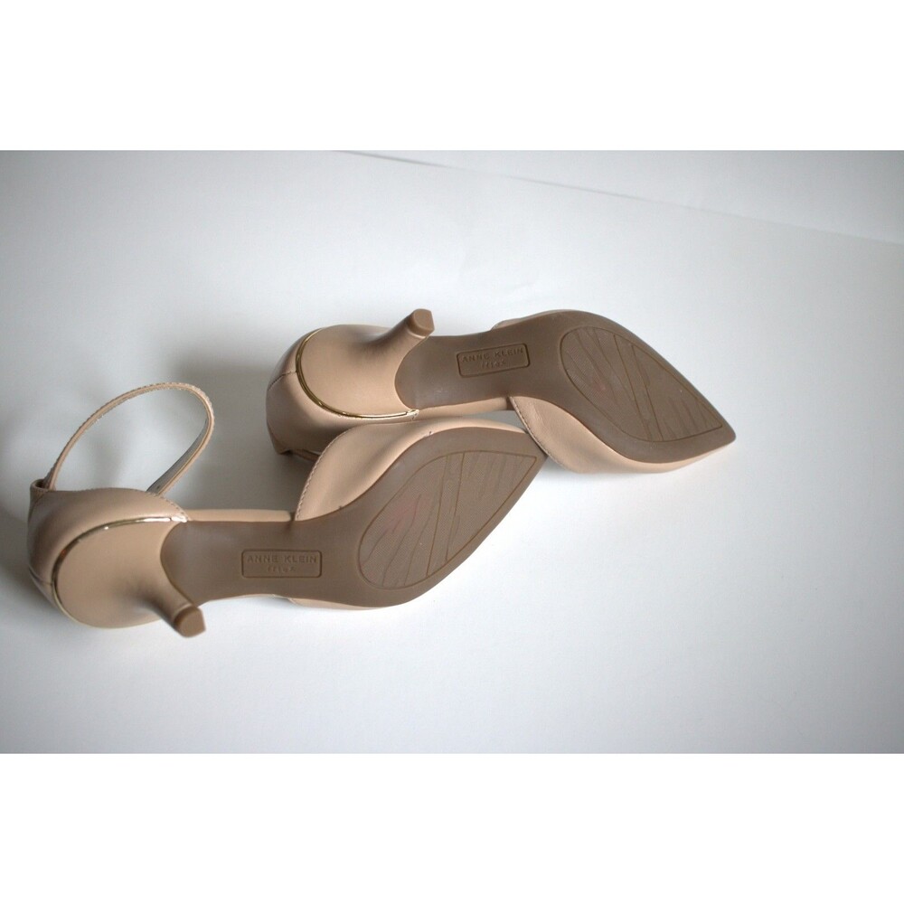 Anne Klein Iflex Fabulist Size 5.5M Beige Minimalist Fashion Kitten Heel - Picture 9 of 11